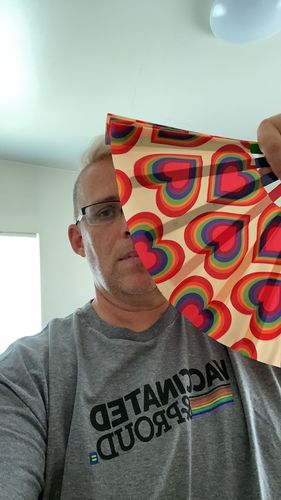 Customer photo review of Retro Pride Hearts - Hand Fan