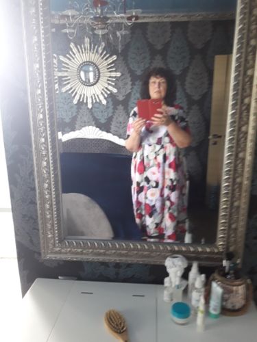 Customer photo review of Women floral Cotton Wardrobes o neck Cinched tunic summer Dress