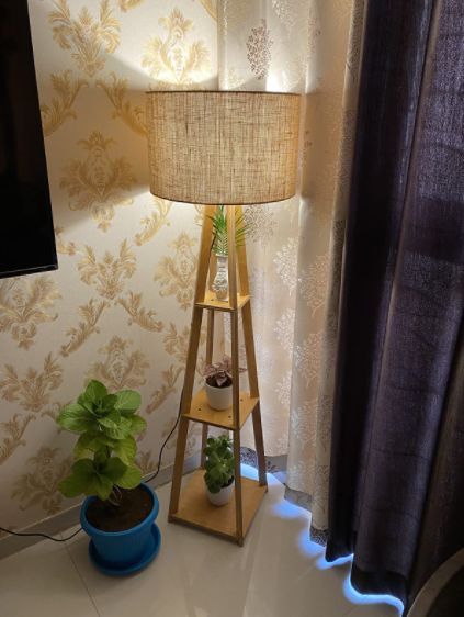 Customer photo review of Decorative  Wooden Floor Lamp for Home Decoration Living Room Corner