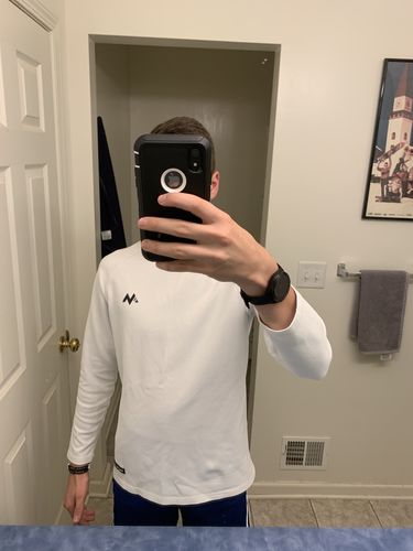 Customer photo review of Essential Long Sleeve Shirt ( White )
