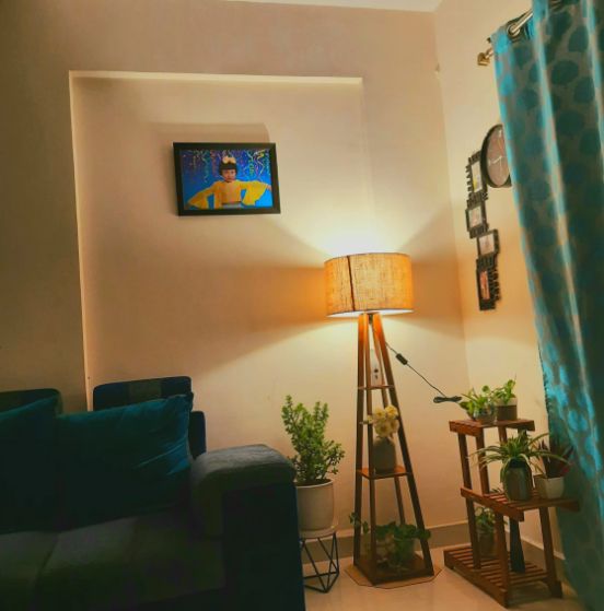 Customer photo review of Decorative  Wooden Floor Lamp for Home Decoration Living Room Corner