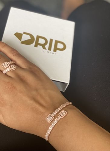 Customer photo review of Baguette Cubic Zirconia Encrusted Ring - One Size - Silver, Rose Gold & Gold