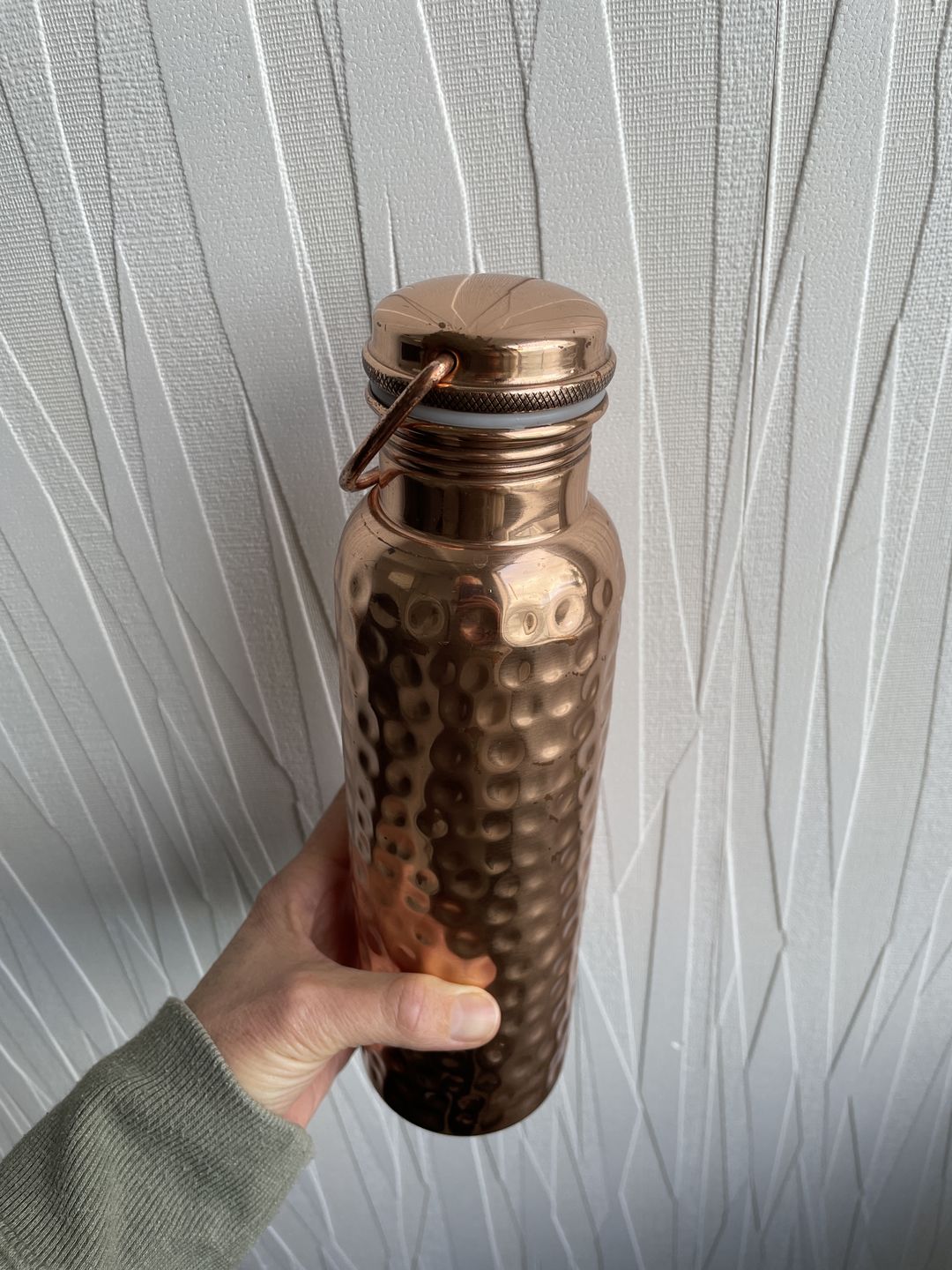 Customer photo review of Copper Water Bottle