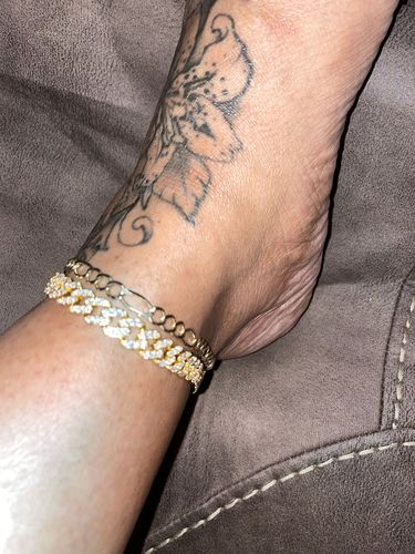 Customer photo review of Little Cuban Anklet