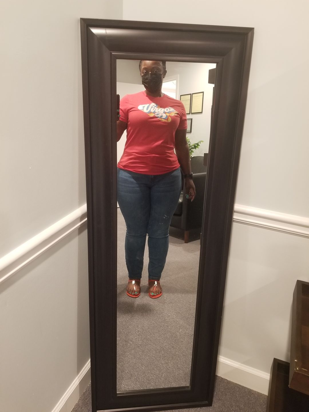 Customer photo review of Retro Distressed Virgo Zodiac Shirt