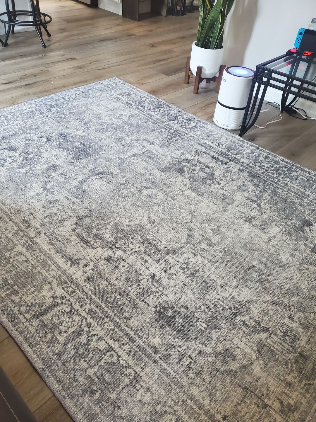 Customer photo review of Distressed Vintage Chilaz Grey Rug