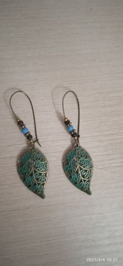 Customer photo review of Bohemian Style Leaf Earrings