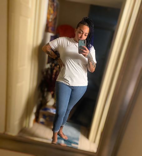 Customer photo review of Soft 'LA' Active T-Shirt - White