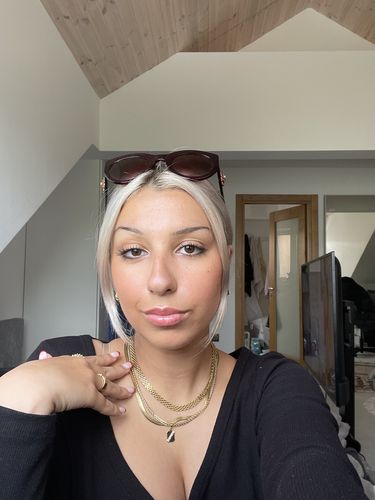 Customer photo review of Two-tone tag necklace