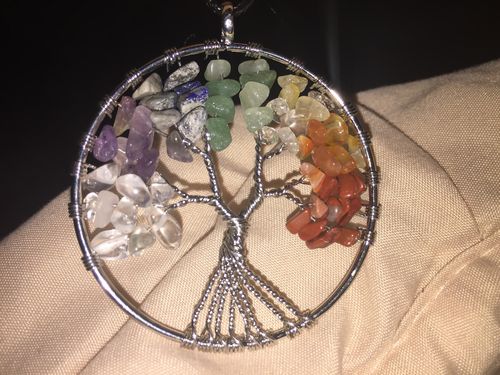 Customer photo review of Chakra Tree of Life Necklace