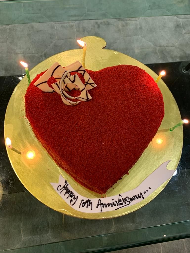 Customer photo review of Heart Shaped Red Velvet Cake