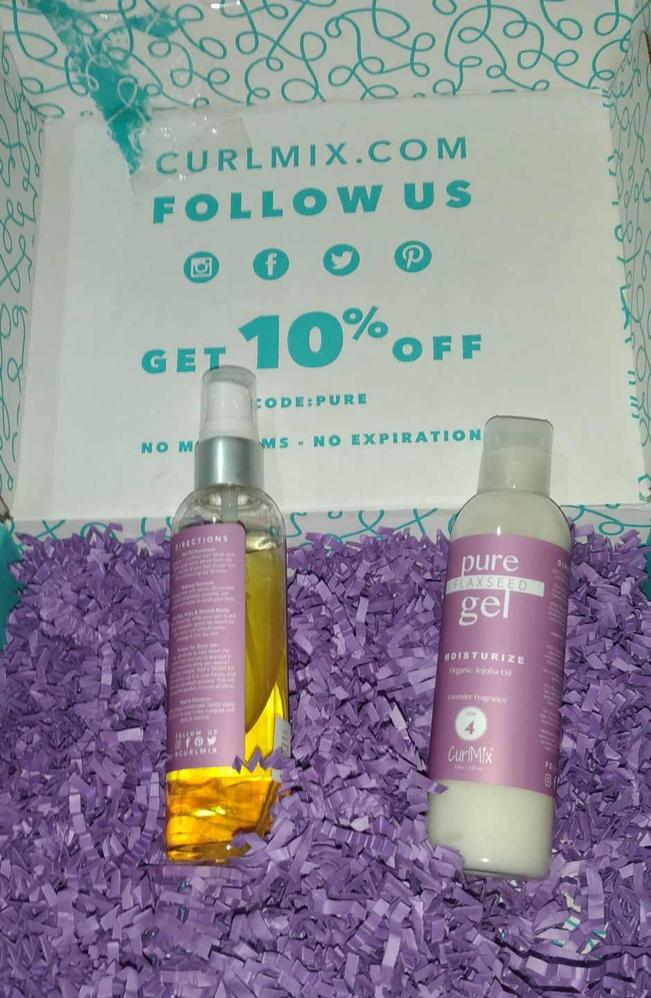 Customer photo review of Hair Growth Serum for Curly Hair with Organic Jojoba Oil for Moisturizing and Lavender Fragrance