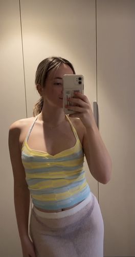 Customer photo review of Multicolor knitted halter top