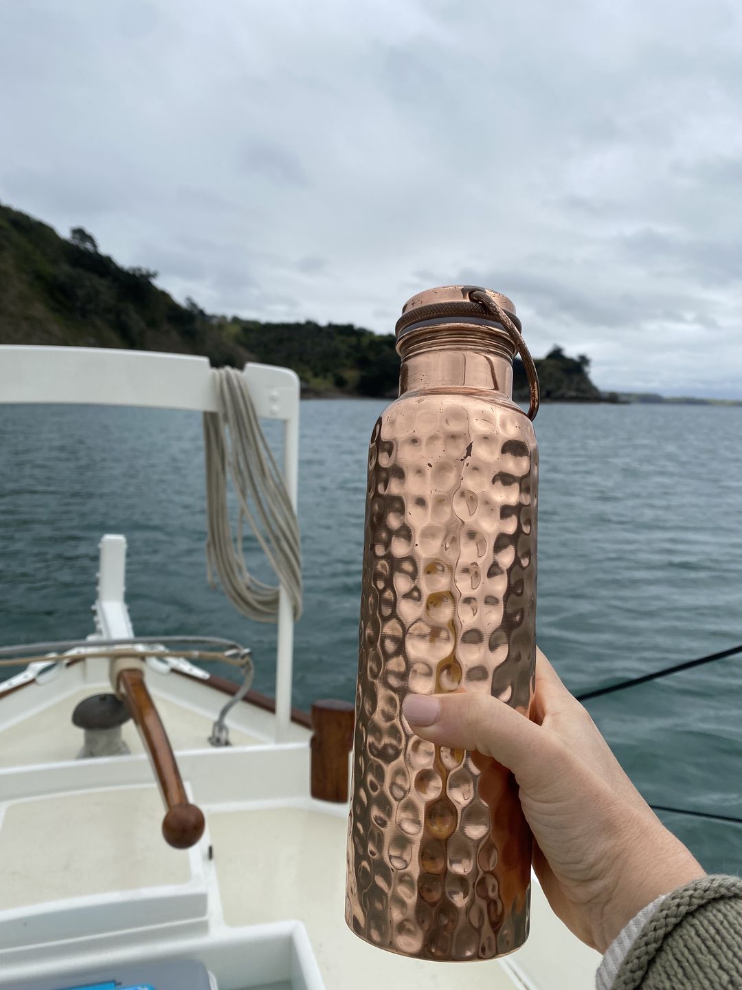 Customer photo review of Copper Water Bottle