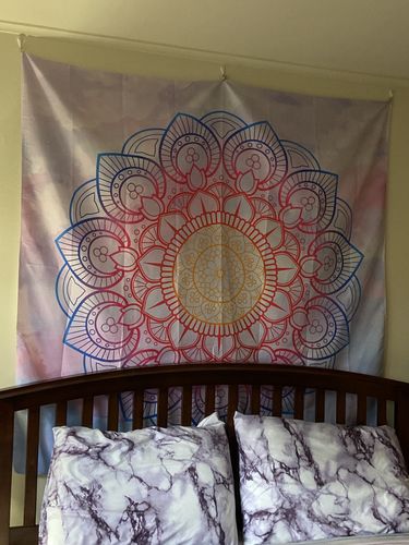 Customer photo review of Light Colored Cloud Tapestry
