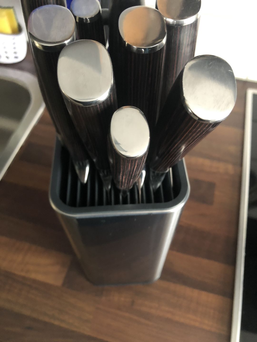 Customer photo review of Edelstahl Messerblock eckig