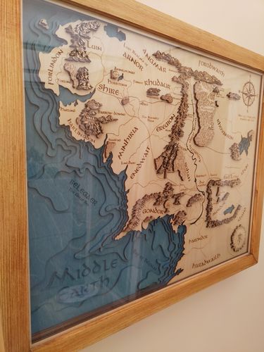 Customer photo review of 3D EARTH WOOD MAP