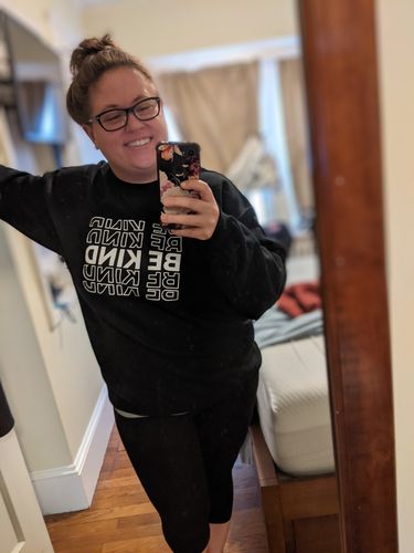Customer photo review of Be Kind Crewneck
