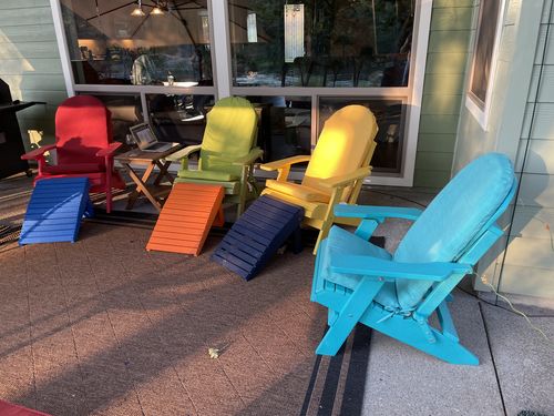 Customer photo review of DuraWeather Poly® Universal Folding Ottoman Footrest - Ships Fully Assembled