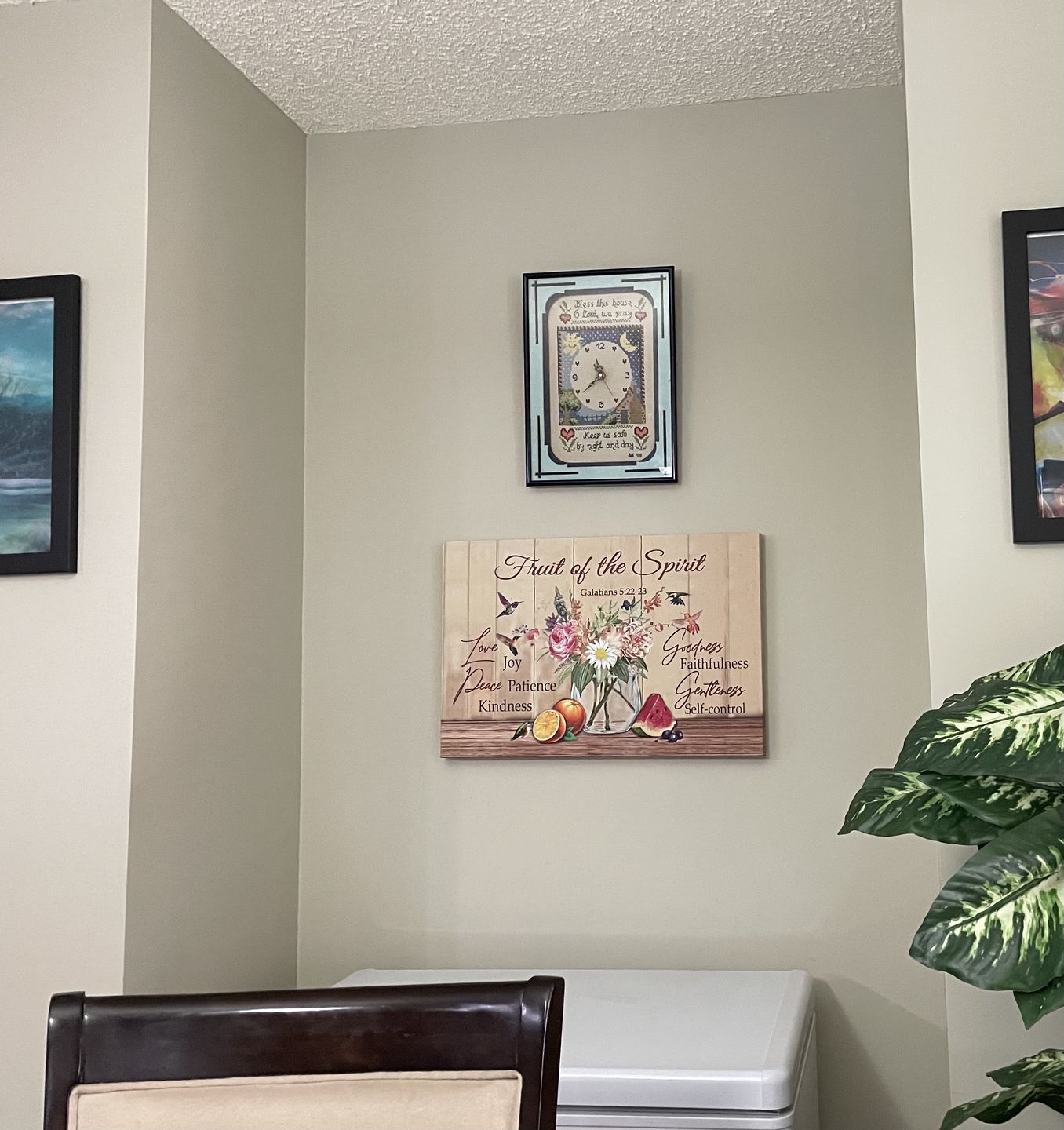 Customer photo review of Fruit of the Spirit Galatians 5:22-23 Bible verse wall art canvas
