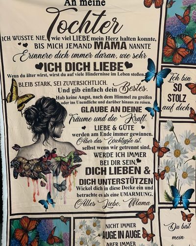 Customer photo review of "An meine Tochter" Decke - Schmetterling