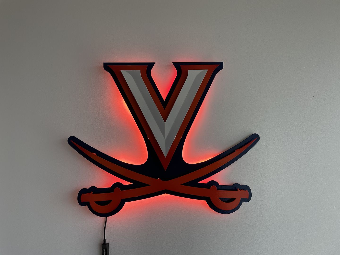 Customer photo review of Virginia Cavaliers V on Sabres 3D Metal Wall Art