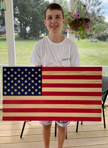 Customer photo review of 50 Star American Flag Metal Stencil (14 gauge steel)