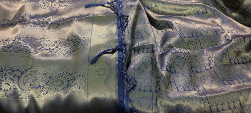 Customer photo review of Oxford Blue Kanjivaram Saree