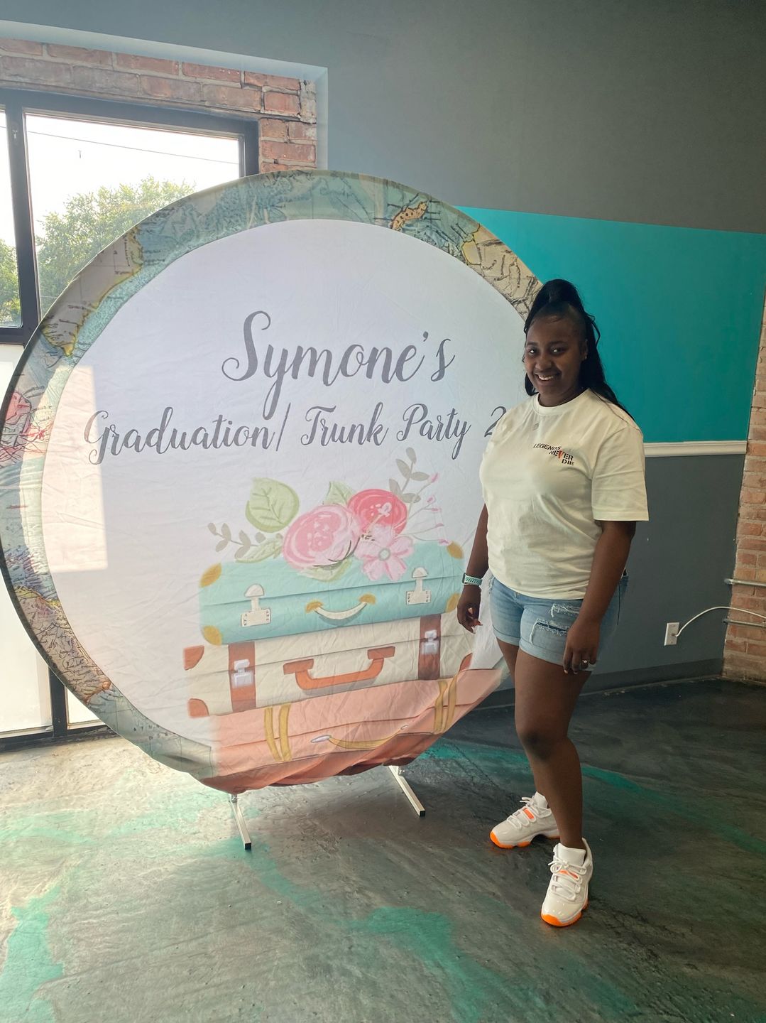 Customer photo review of Custom Round Fabric Backdrop for Birthday&Baby Shower&Wedding&Any Other Party