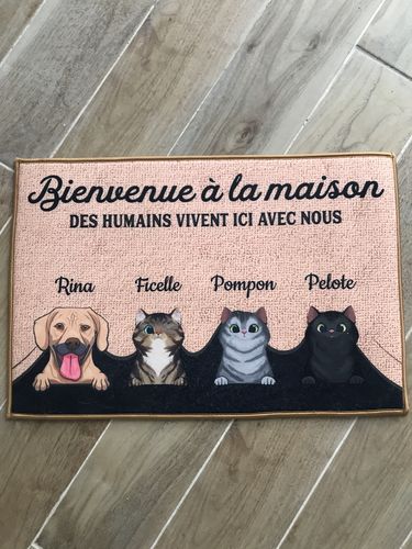Customer photo review of Tapis Personnalisé "Bienvenue à la maison"