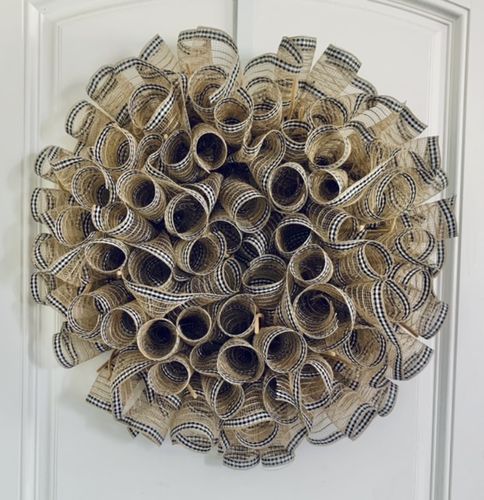 Customer photo review of Nat Jute/Blk-Wh Buff Pld Print Mesh, 10"X10Y XB105510-21