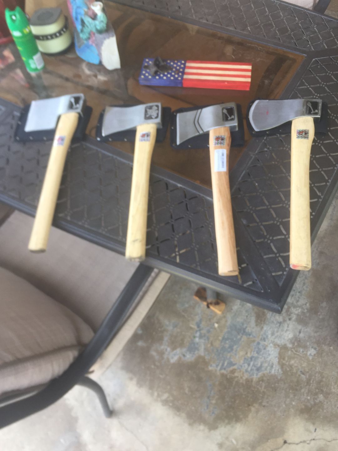 Customer photo review of Ace of Spades Throwing Axe (2nd Generation)