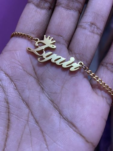 Customer photo review of Chunk Cuban Link Name Necklace