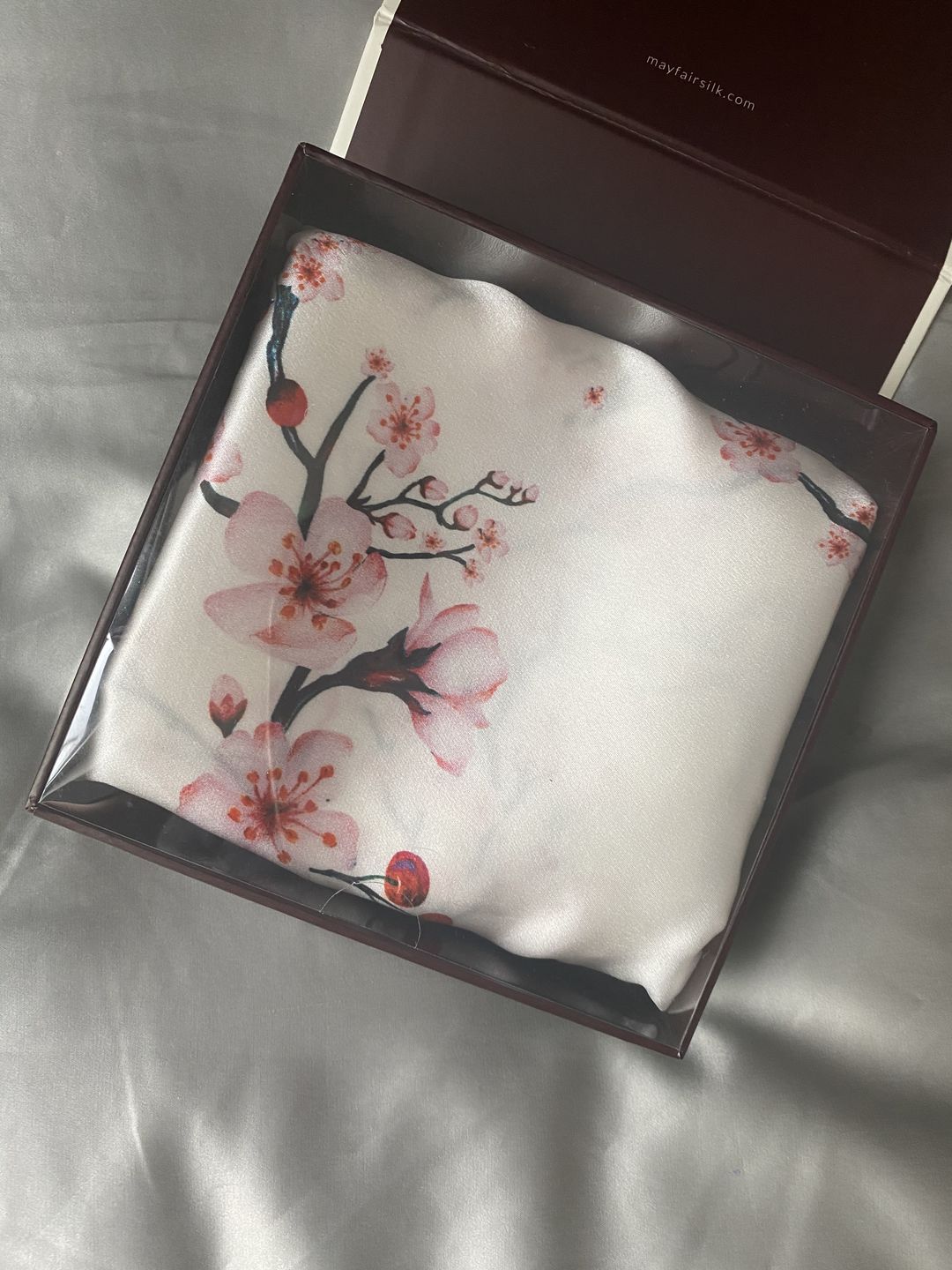 Customer photo review of Cherry Blossom Pure Silk Pillowcase