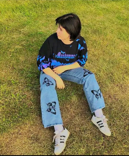 Customer photo review of Butterfly Print Jeans