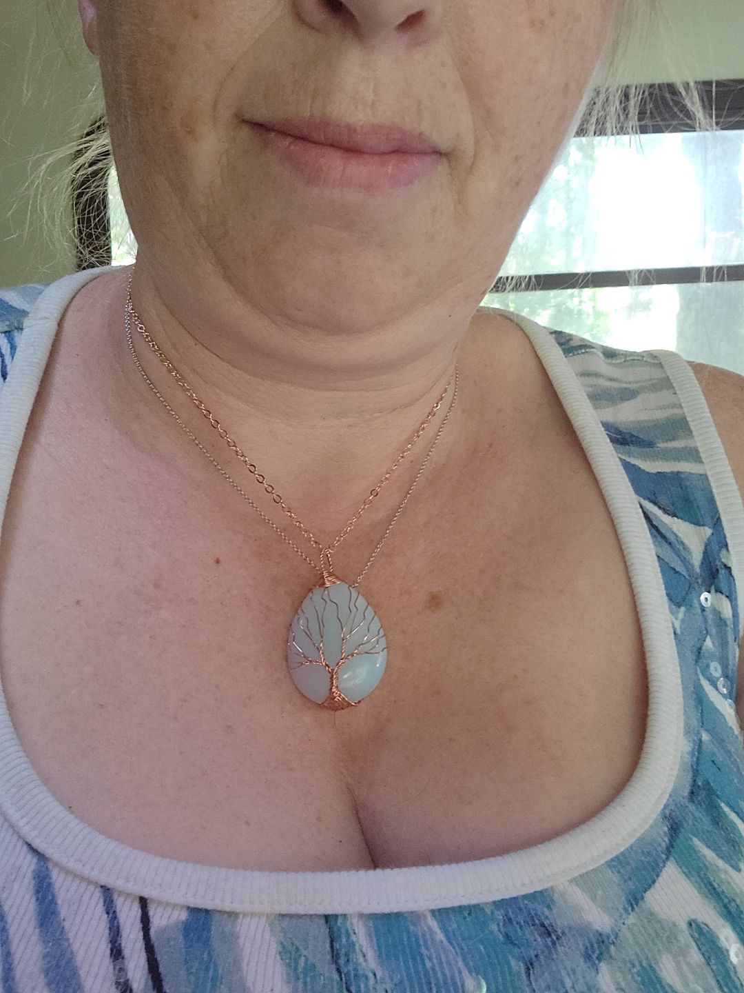 Customer photo review of Handmade Tree Of Life Opalite Necklace