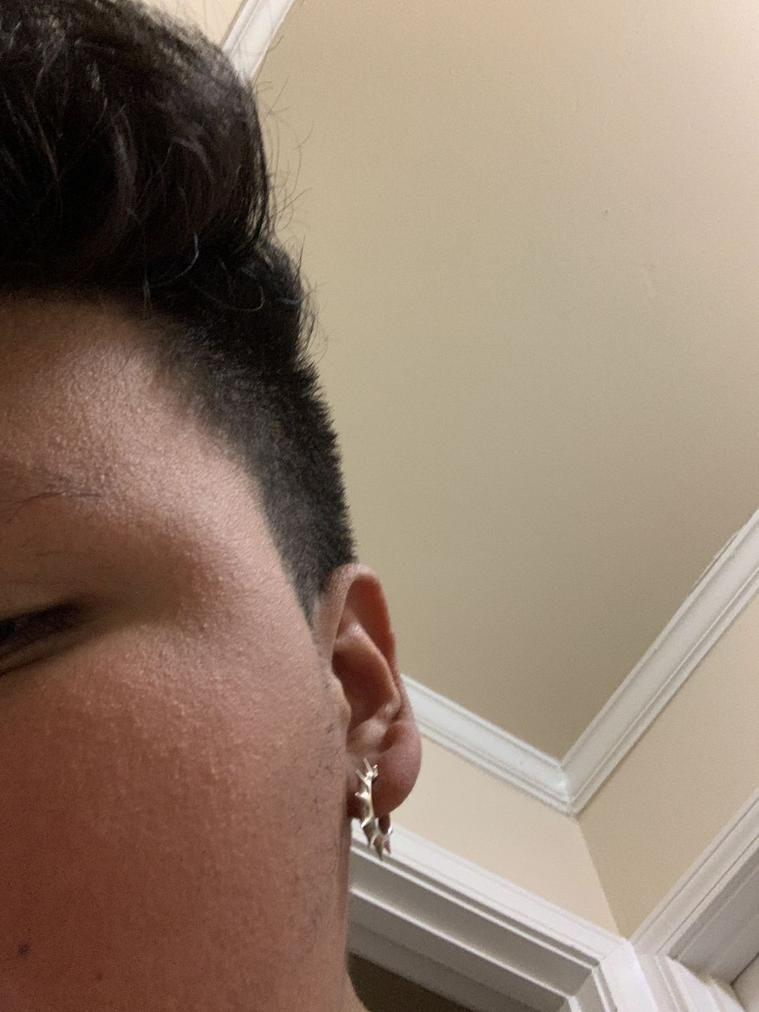 Customer photo review of SPIKED OPEN HOOP EARRING