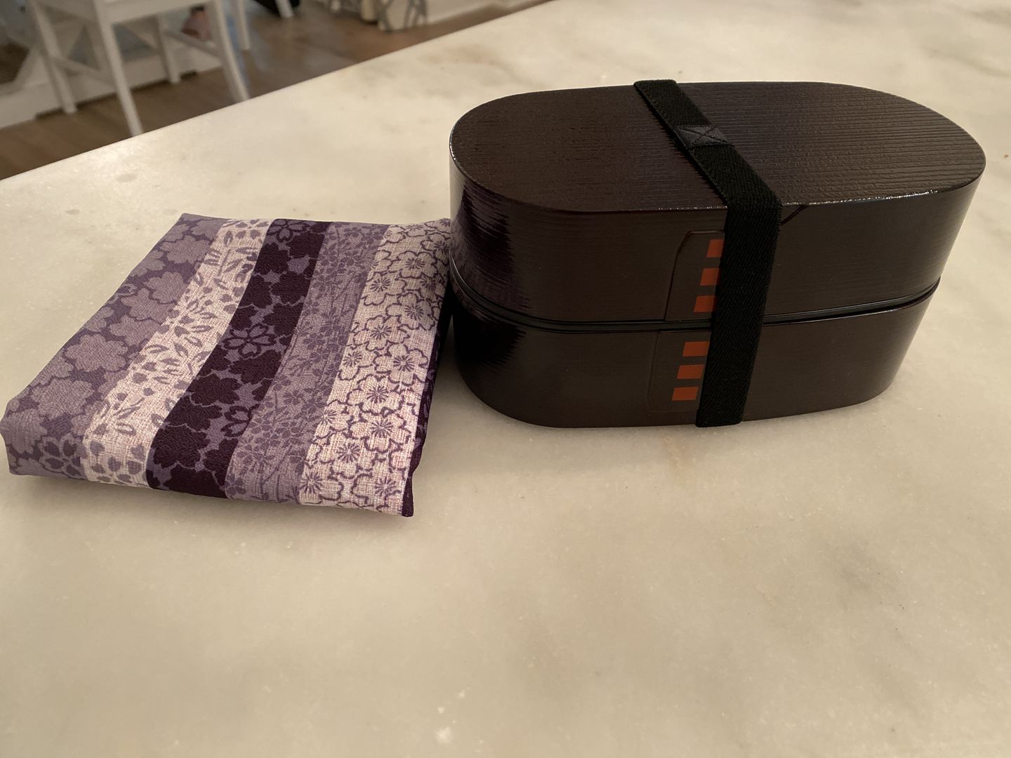 Customer photo review of Nuri Wappa Wood Tone Bento Box | Dark Wood