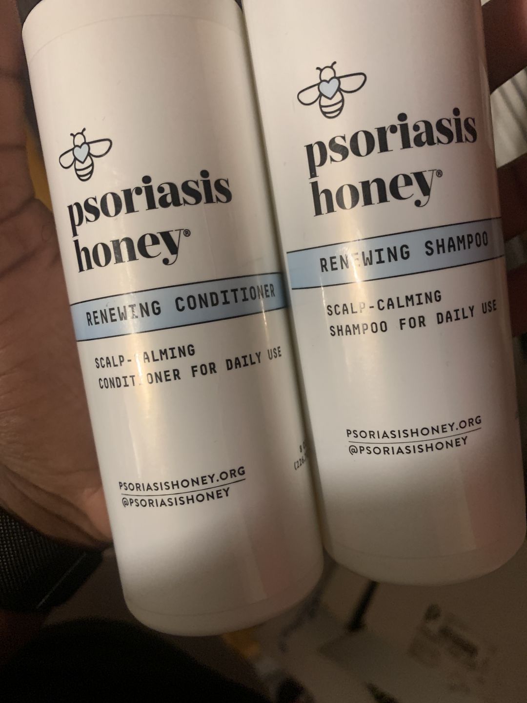 Customer photo review of Psoriasis Honey Scalp Nourishing Kit