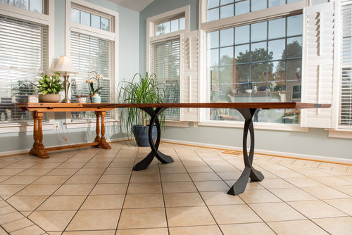 Customer photo review of Metal Table Legs, Dining Table Legs, Furniture Legs, Set of 2 pcs, Flowyline Metal Design | 418 Curva
