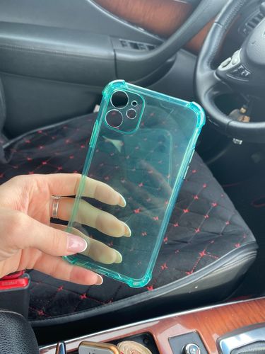 Customer photo review of Color Clear Green Shockproof iPhone Case