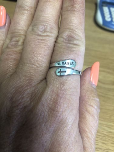 Customer photo review of 925 Sterling Sliver Blessed Cross Ring - One Size Fits All