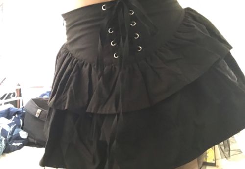 Customer photo review of 'Dawn of Madness' Black Grunge Pleated Skirt