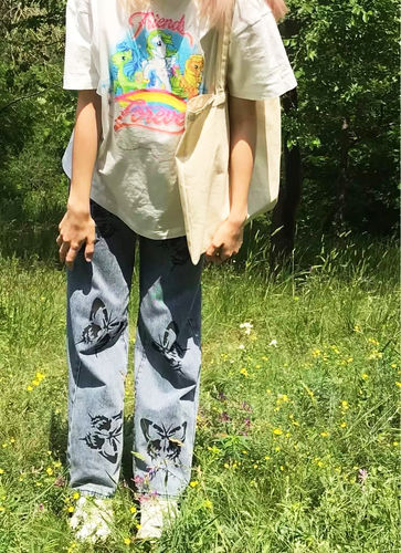 Customer photo review of Butterfly Print Jeans