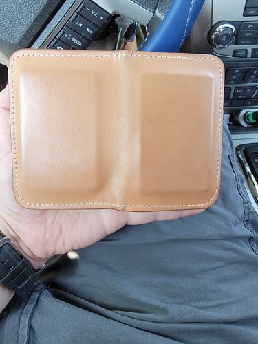 Customer photo review of No.52 | 'Natural Oak' Vertical Leather Wallet