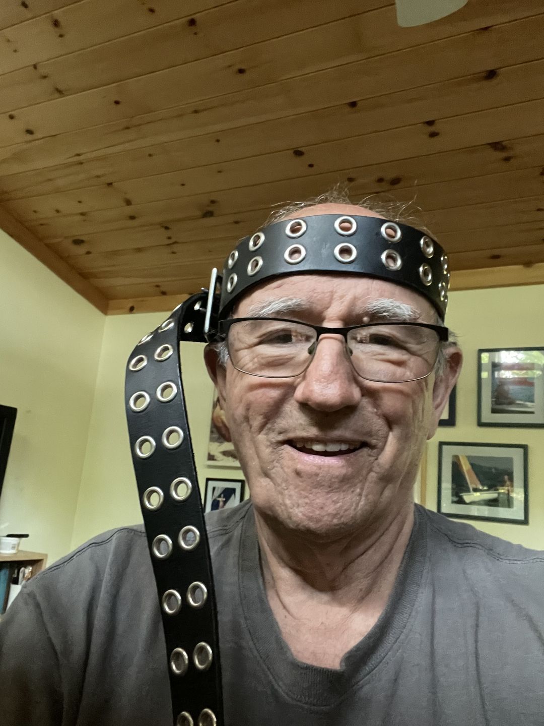 Customer photo review of The Brixton Belt - Black Double Grommet 100 % Full Grain Leather Belt