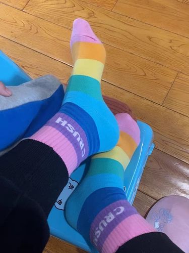 Customer photo review of Witty Socks™ Rainbow Parade Collection