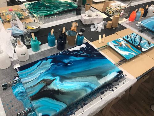 Customer photo review of Workshop: Acrylic Pouring / Einstieg ins Acrylgießen
