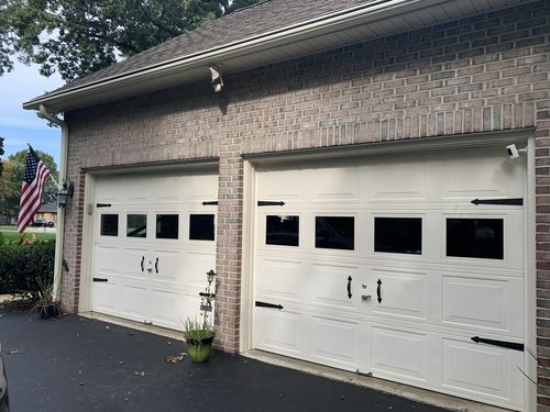 Customer photo review of Decorative Garage Door Hinge and Handle Magnet Accents (6-PC Set)