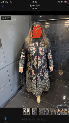 Customer photo review of Stunning Designer 3 Piece Chiffon Wedding Outfit With Dori Embroidered Dupatta White